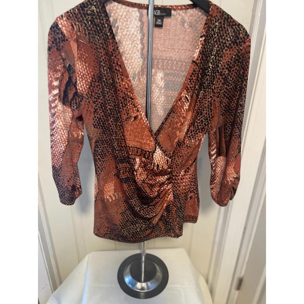 AGB  Snake Print Top‎ - Petite